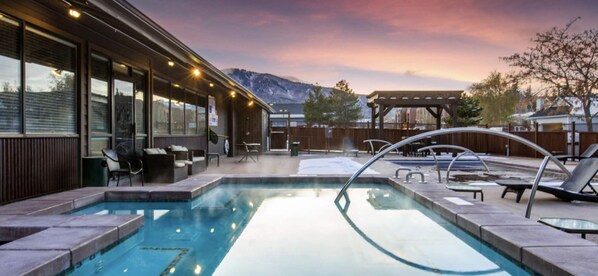 Outdoor pool, a heated pool