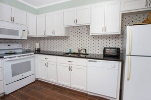 Fridge, microwave, dishwasher, ice maker
