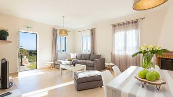 Smart TV, fireplace, ping pong, stereo