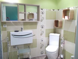 Dusche, Haartrockner, Handtücher