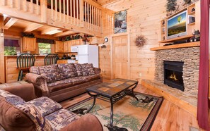 Televisio, takka, DVD-soitin