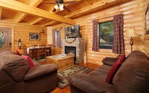 TV, fireplace, stereo