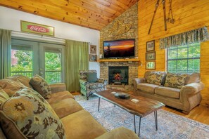 TV, fireplace, DVD player, table football