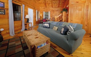 TV, fireplace, DVD player, stereo