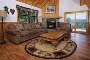 TV, fireplace, DVD player