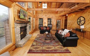 TV, fireplace, DVD player, stereo