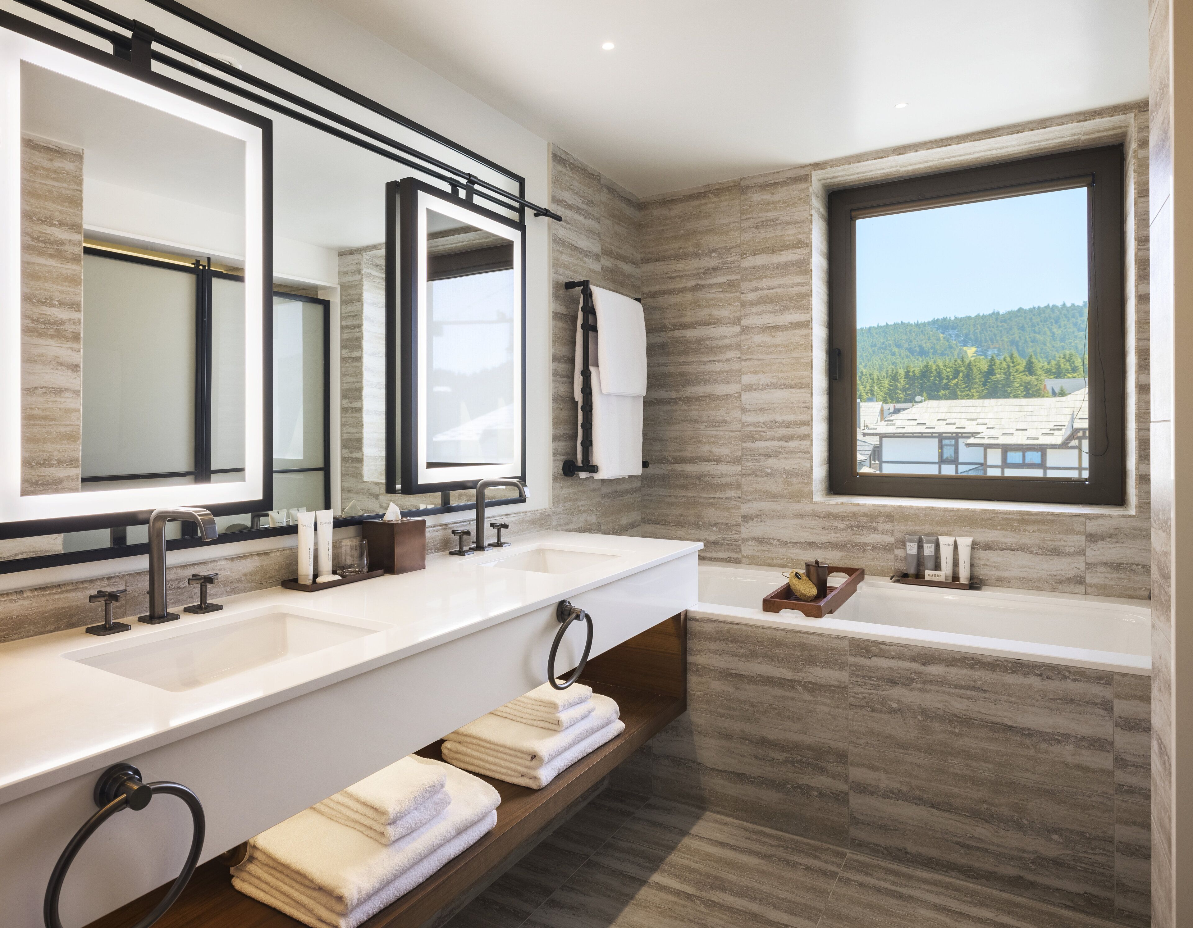 rainfall showerhead, free toiletries, hair dryer, bathrobes