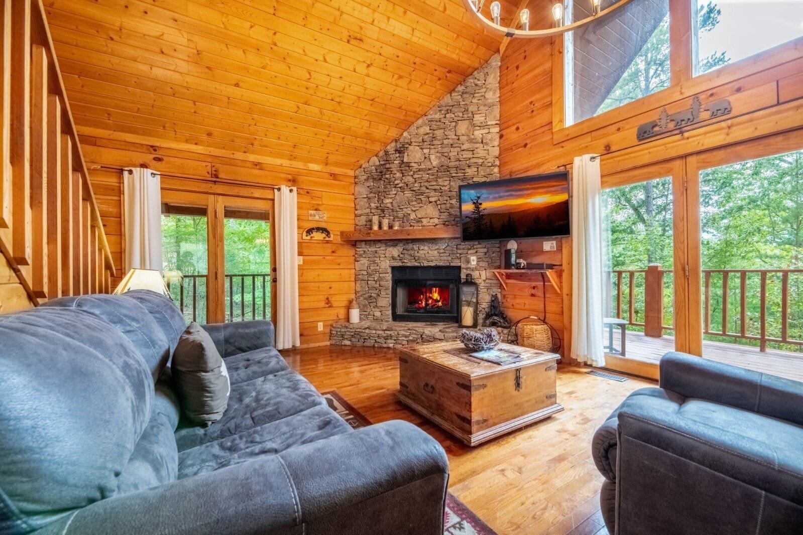 Tv, eldstad och dvd-spelare