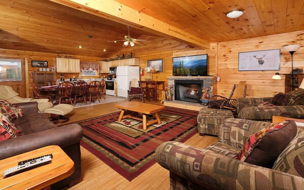 TV, fireplace, DVD player