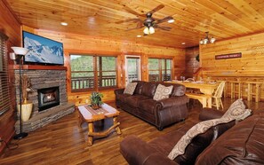 TV, fireplace, DVD player