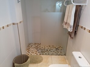 Douche, serviettes fournies