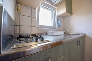 Fridge, microwave, stovetop, dishwasher