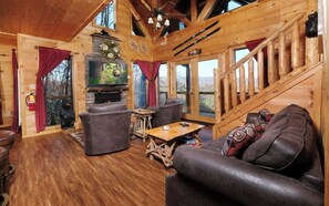 TV, fireplace, video games