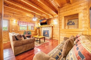 TV, fireplace, DVD player