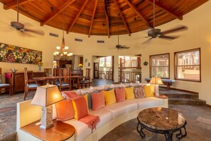 TV, DVD player, books, video library