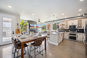 Open Concept | Living Area, Dining and Kitchen