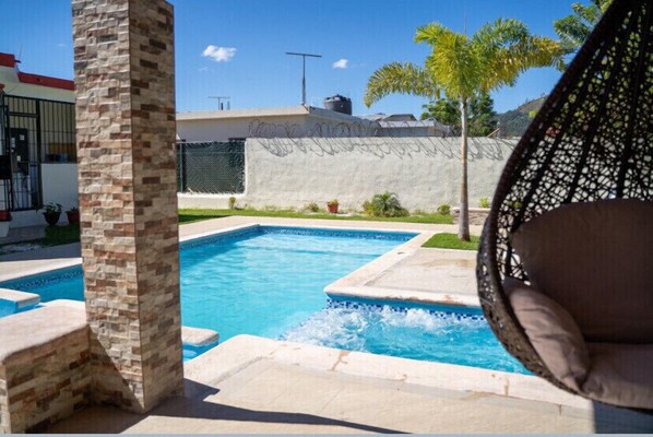 Outdoor pool, a heated pool