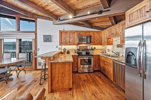 Fridge, microwave, oven, stovetop - The Sanctuary - Secluded Tahoe Lakefront Condo with 180 Views, near Downtown Tahoe City (Tahoe City)