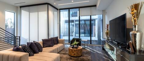 TV, fireplace, stereo