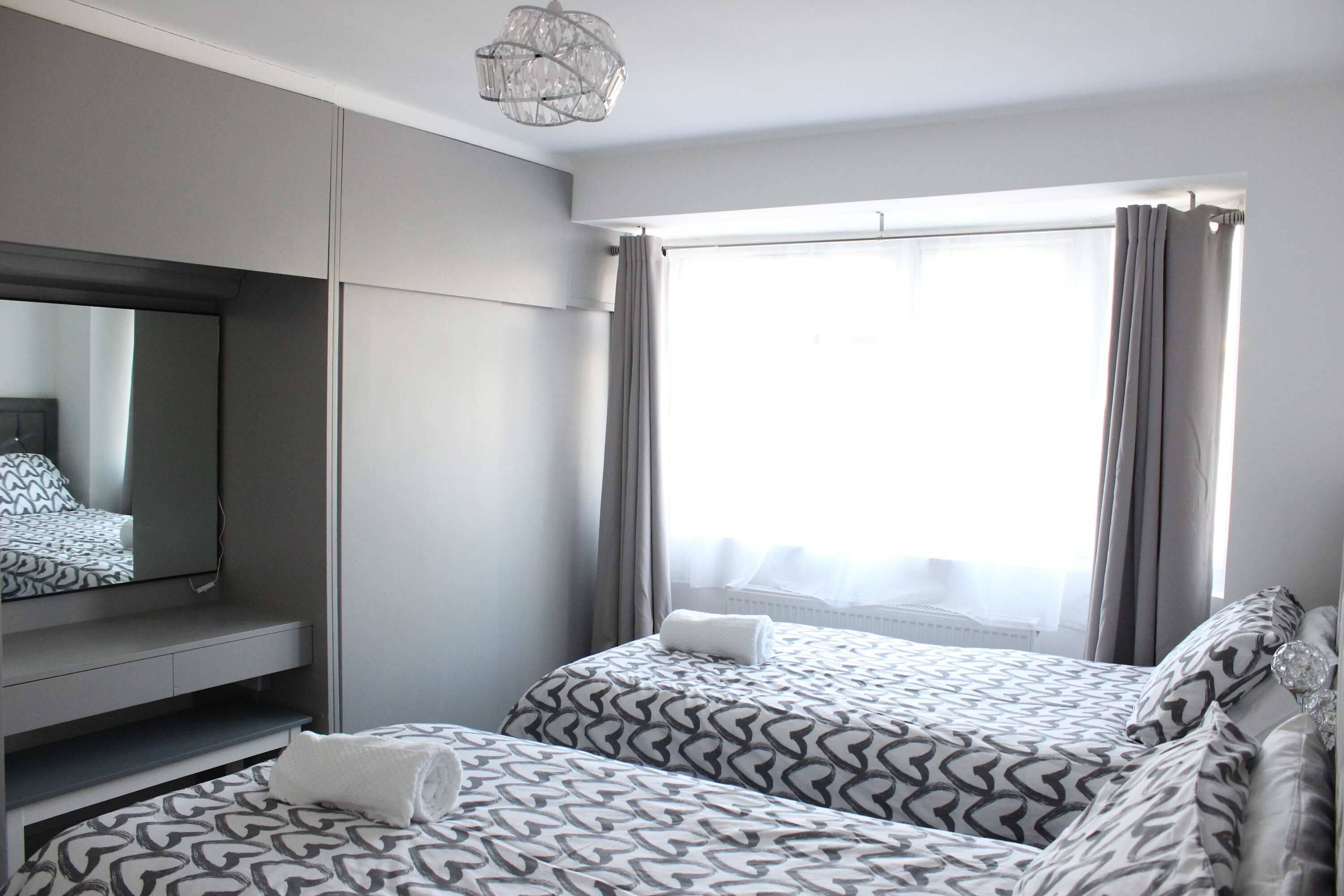 2 bedrooms, iron/ironing board, travel crib, WiFi