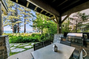 Outdoor dining - Premier Lakefront w/ Hot Tub & A/C, Near Heavenly | PEAK SS9 (South Lake Tahoe)