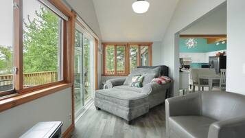 Smart TV, caminetto, lettore DVD