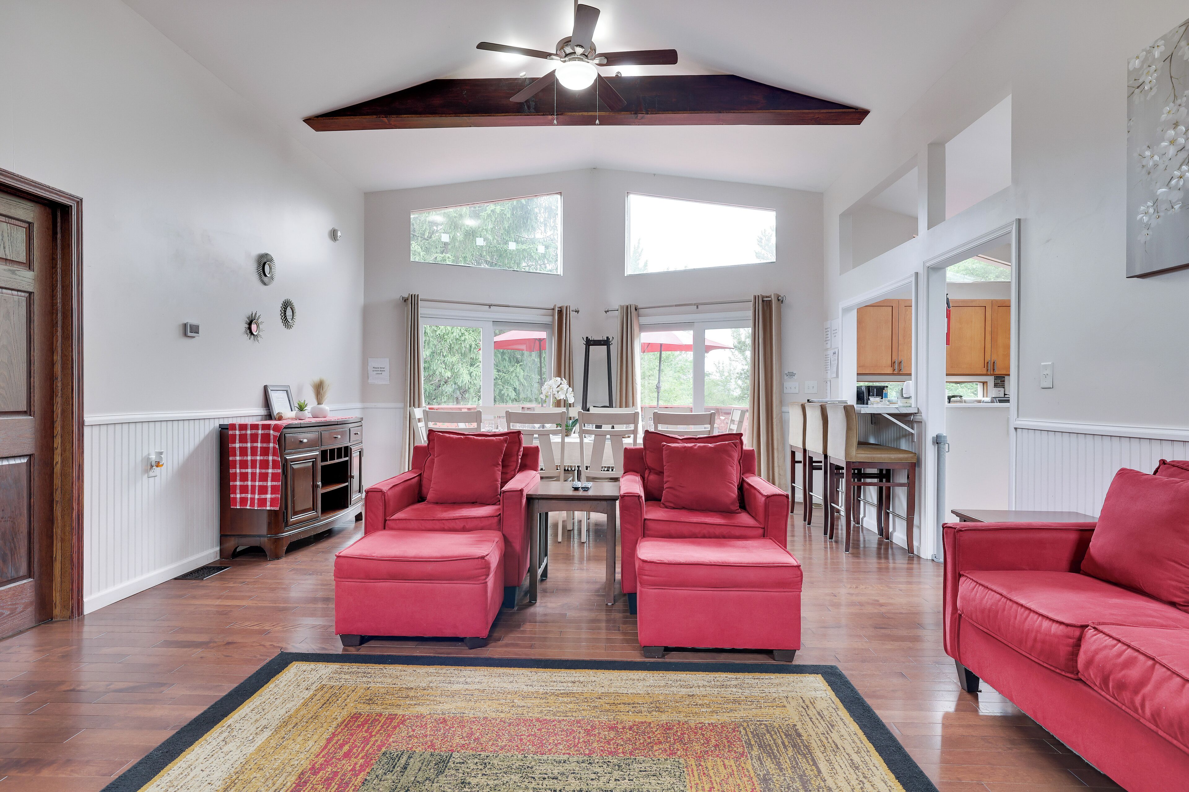 Smart TV, fireplace, video games, table football