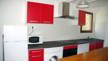 Frigorifero, microonde, forno, piano cottura