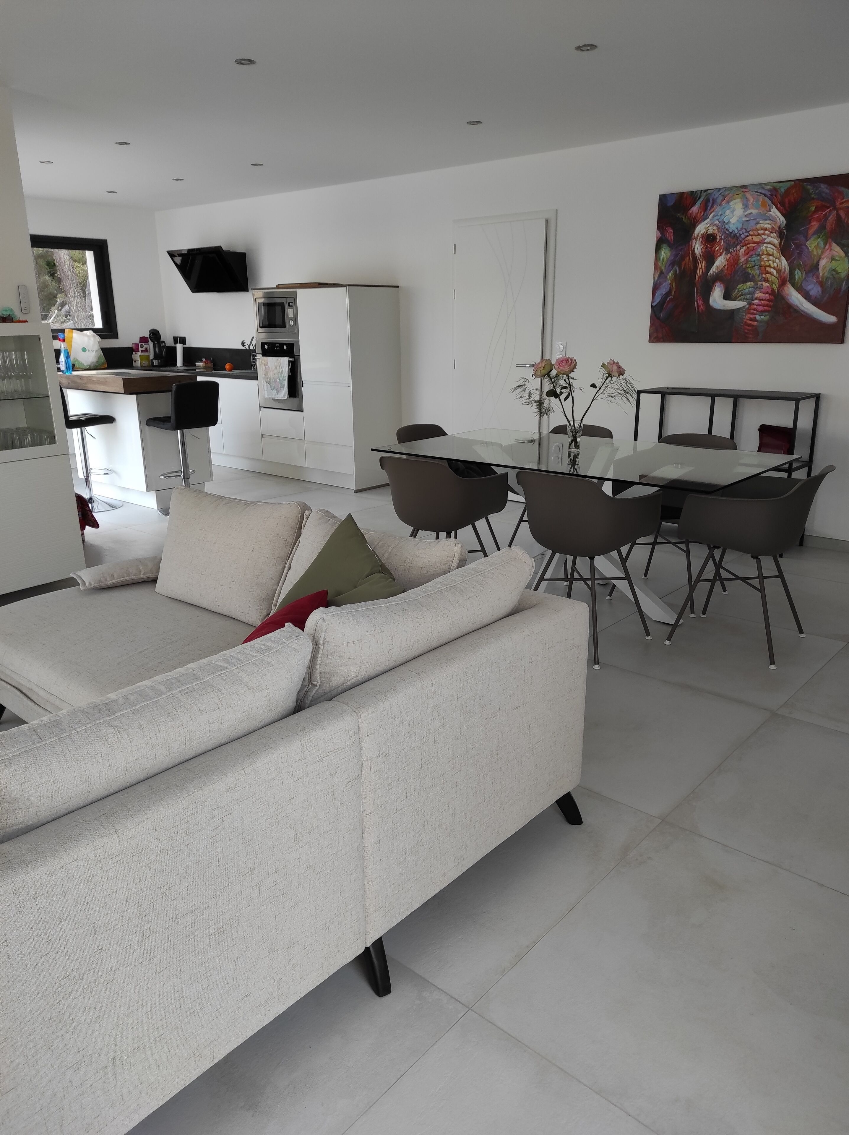 Télévision, table de tennis de table, livres