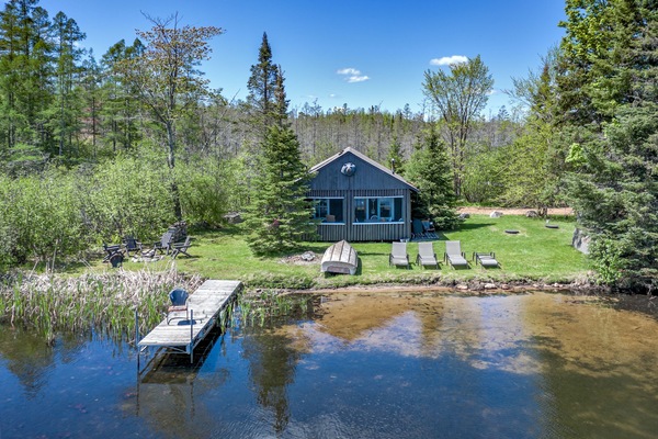 Bear Cottage aerial from the lake