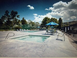 Outdoor pool, a heated pool