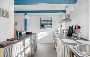 Fridge, stovetop, cookware/dishes/utensils - Lovely home in Gudhjem with WiFi (Gudhjem)