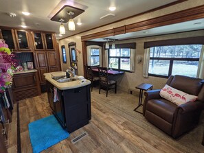 TV, DVD player, video library, stereo - Glamping in a luxurious Travel Trailer (Georgetown)