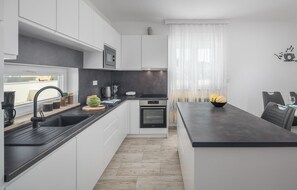 Fridge, oven, stovetop, dishwasher