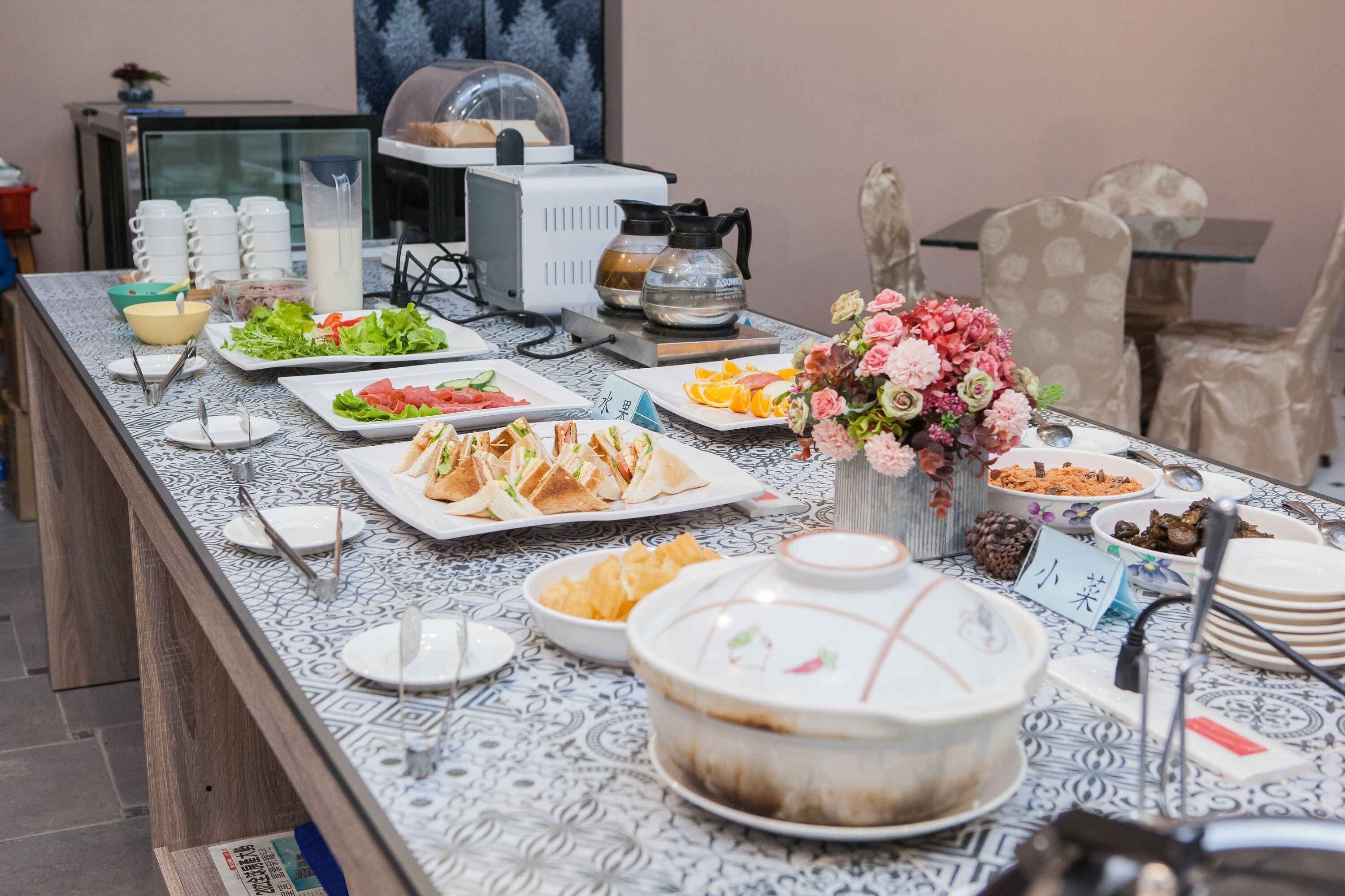 Free daily self-service breakfast 