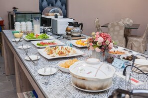 Free daily self-service breakfast 