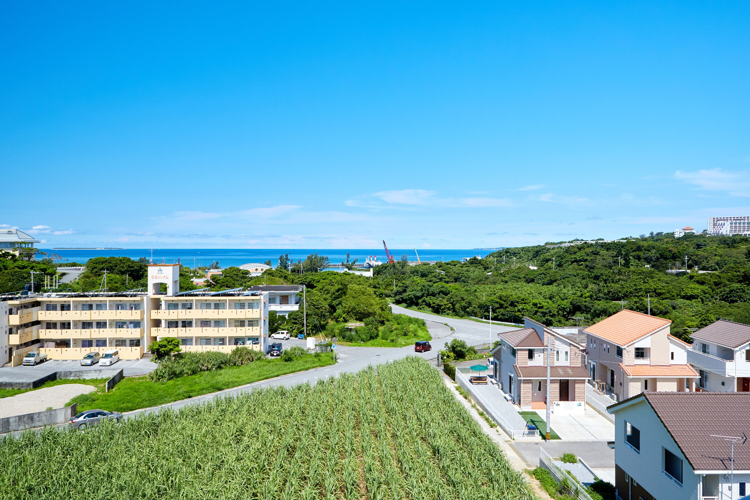 Utsikt mot strand/hav