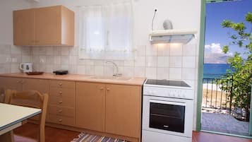 Fridge, oven, stovetop, coffee/tea maker