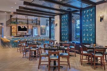 Dinner served, Mediterranean cuisine at Walt Disney World Swan Reserve