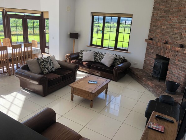 TV, DVD player, table football, books