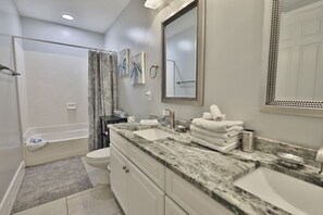 Master bathroom with dual vanities.