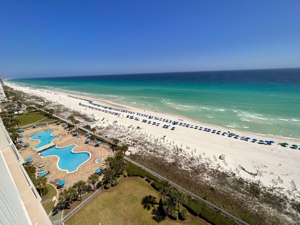 Relax by the ocean with a swim in one of two pools or on the adjacent sandy beach.
