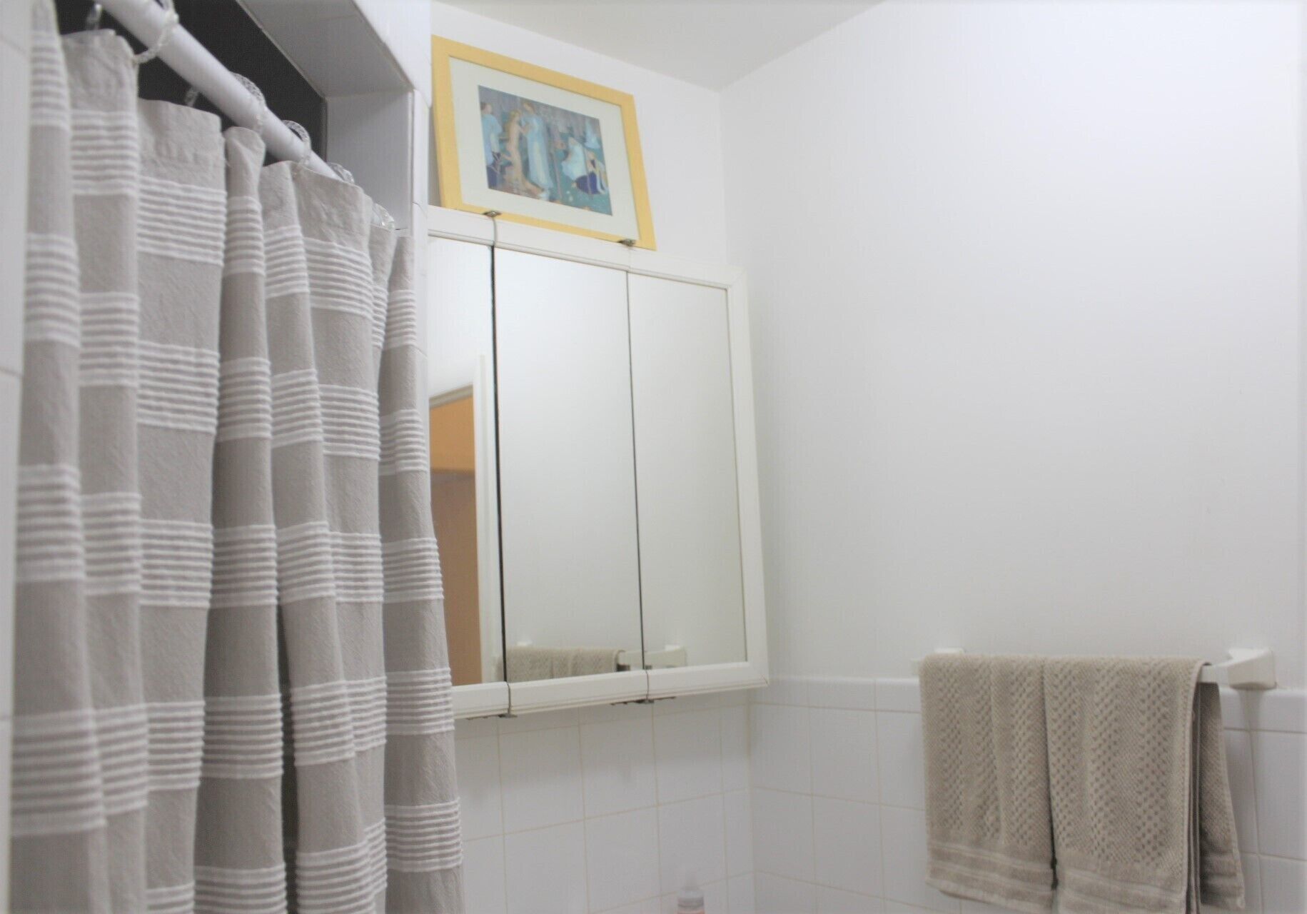 Shower, towels, soap