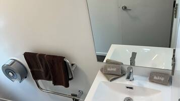Free toiletries, hair dryer, towels, toilet paper
