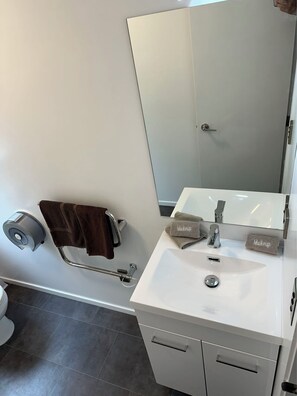 Kostenlose Toilettenartikel, Haartrockner, Handtücher, Toilettenpapier