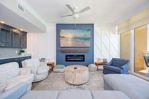 TV, fireplace - HIGH DEMAND ~ Two Bedroom ~ Phoenix Orange Beach 2!! (Orange Beach)