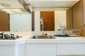 Apartment, Nichtraucher, Kochnische | Eigene Küche | Kühlschrank, Kochgeschirr/Geschirr/Besteck