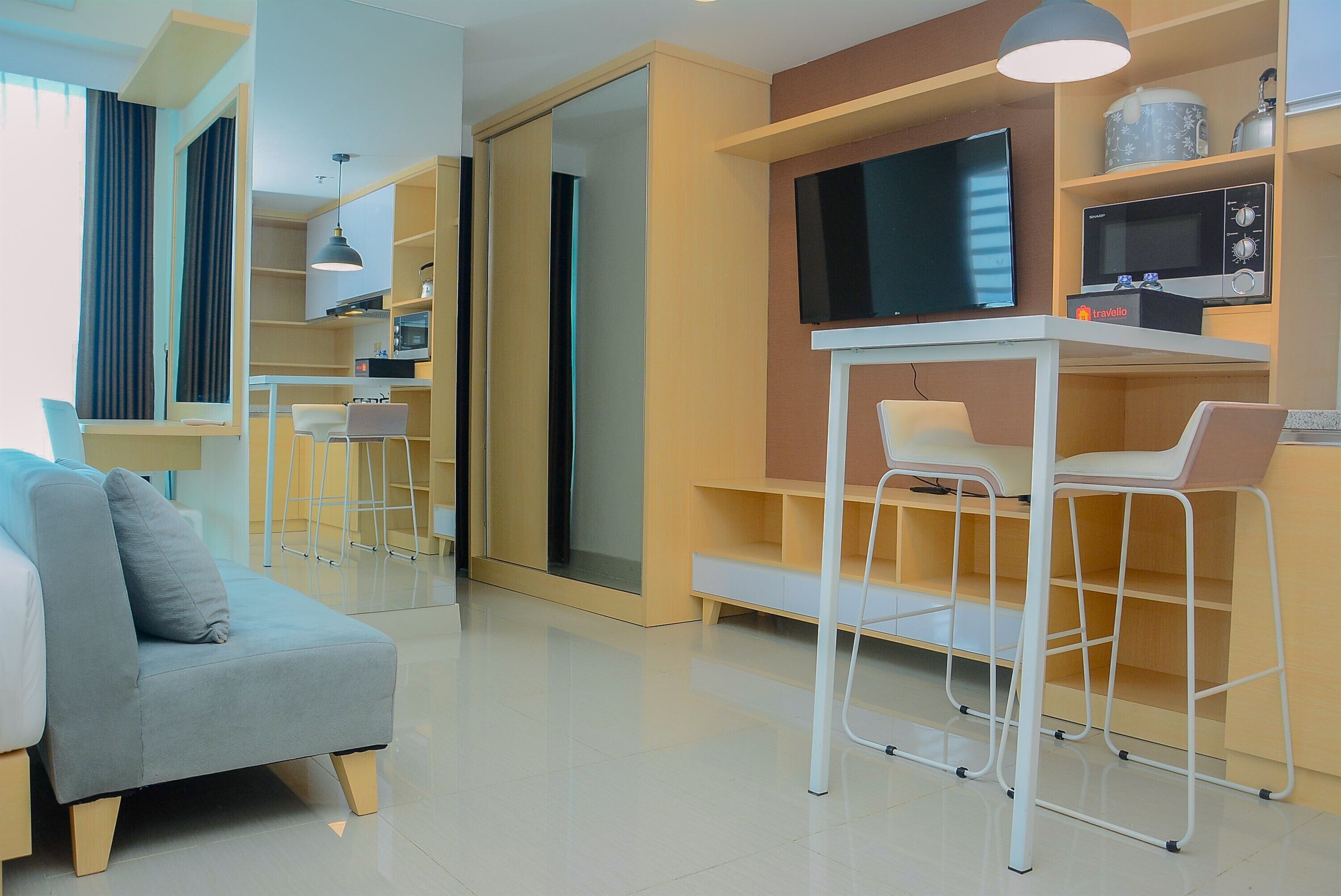 Apartment, Non Smoking, Kitchenette | Living room | TV