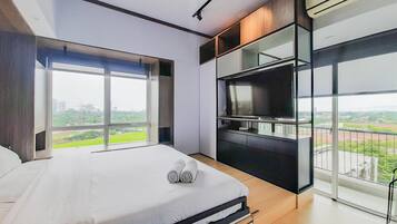 1 habitación, tabla de planchar con plancha, wifi gratis y ropa de cama