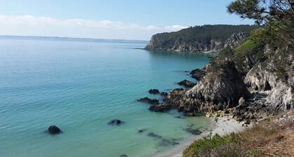 Traditional Breton house next to the village of La Palue